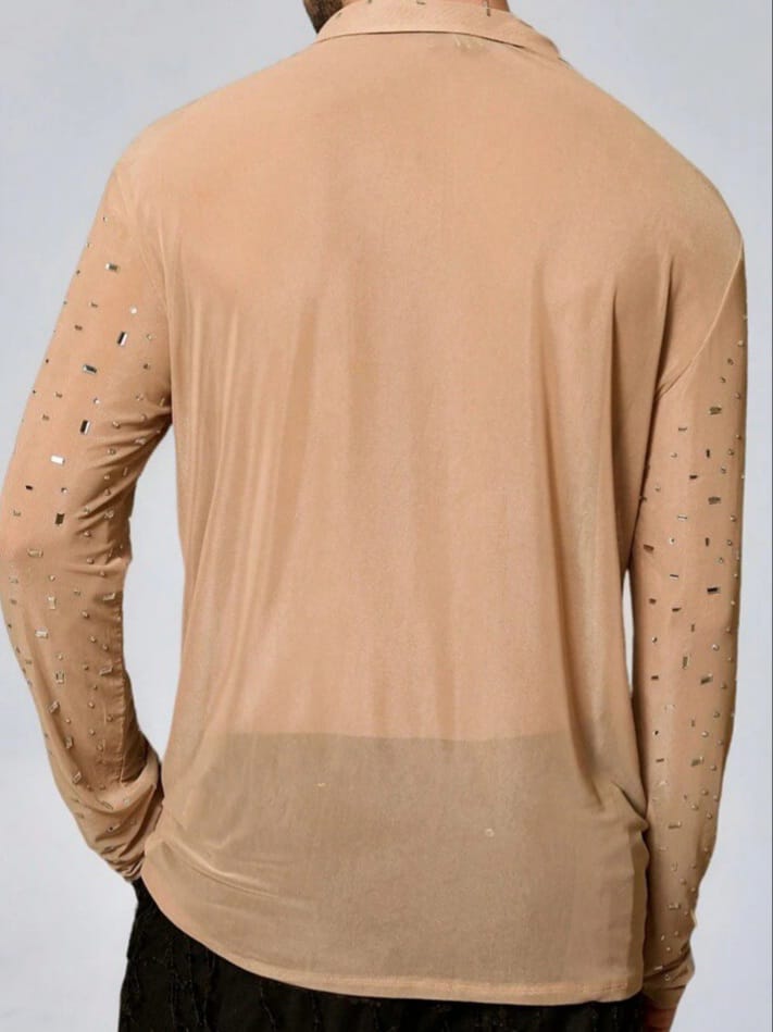 Zudo Men's Casual Knit Loose Fit Long Sleeve Polo T-Shirt